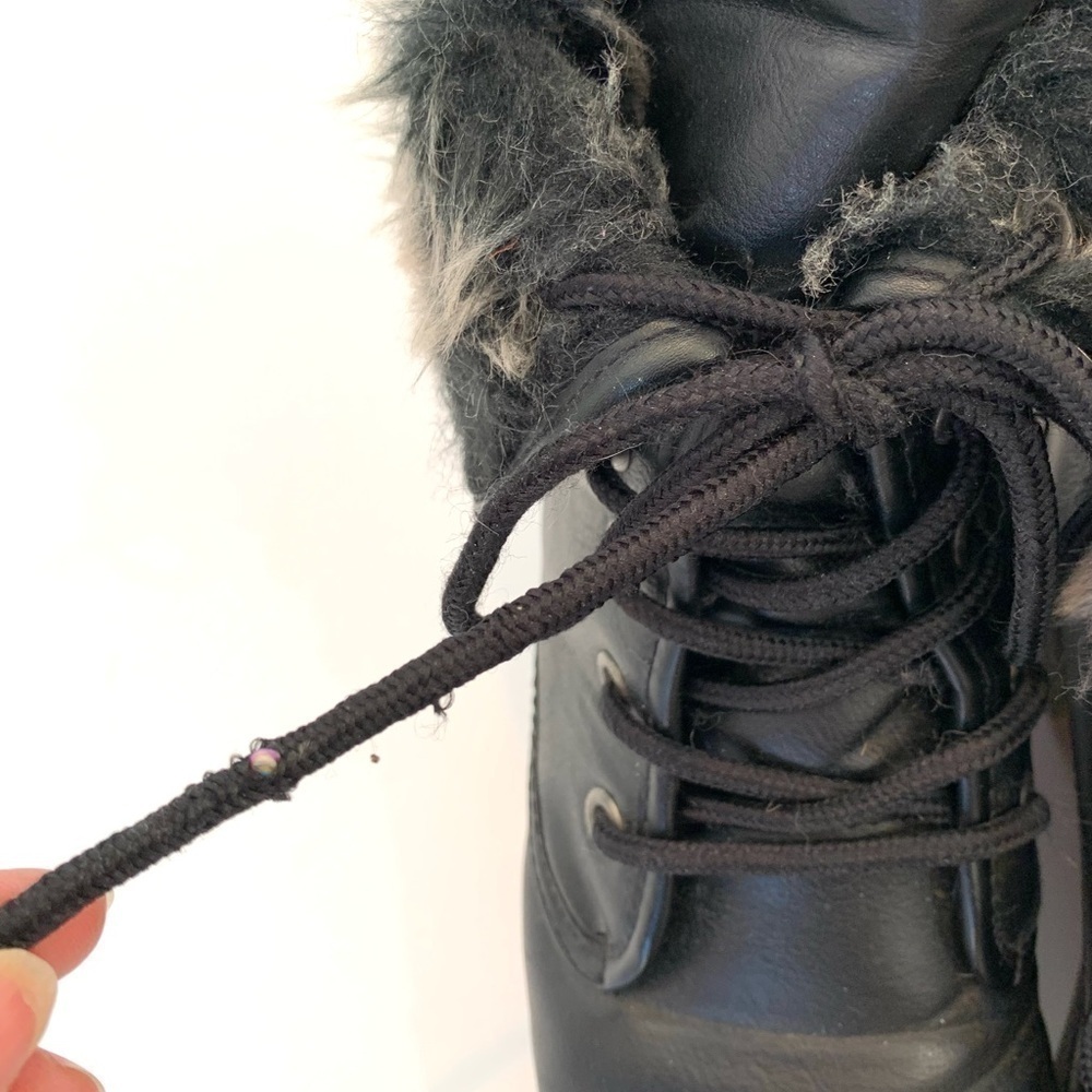 Dirty Laundry Faux Black Leather & Fur Right Time Combat Boots - Women's Sz 8.5 - Picture 12 of 13